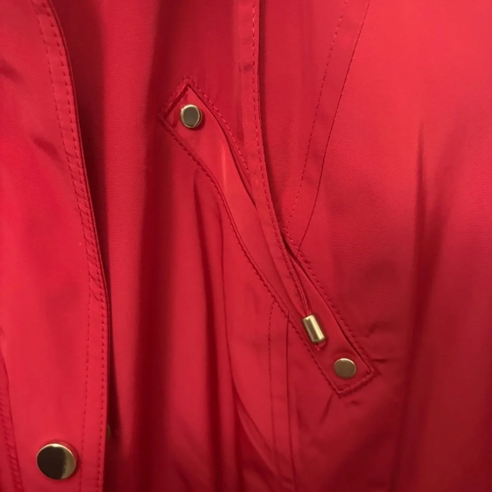 Charter Club Vibrant Red Utility Jacket with Hood - Picture 5 of 14